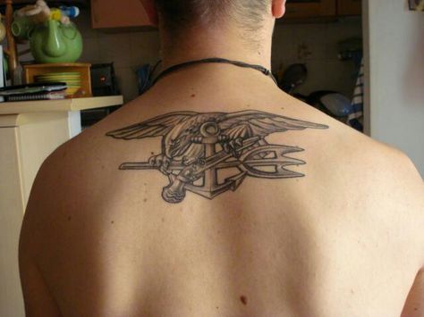 Trident Navy Seals Tattoo, Seals Tattoo, Navy Seal Tattoos, Navy Seal Trident, Seal Tattoo, Trident Tattoo, Soldier Tattoo, Tattoo Meanings, Neck Tattoos