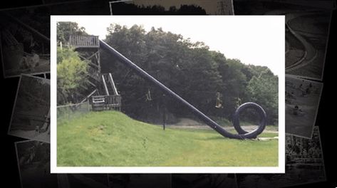 Last week Dailymotion and Mashable released a documentary on the notoriously dangerous ACTION PARK… which left the Internet awash in water park horror stories from New Jersey residents. Pool Slide Diy, Roller Coaster Photos, Cool Water Slides, Water Park Ideas, Abandoned Water Parks, Action Park, E Ticket, Spooky Things, Genius Loci