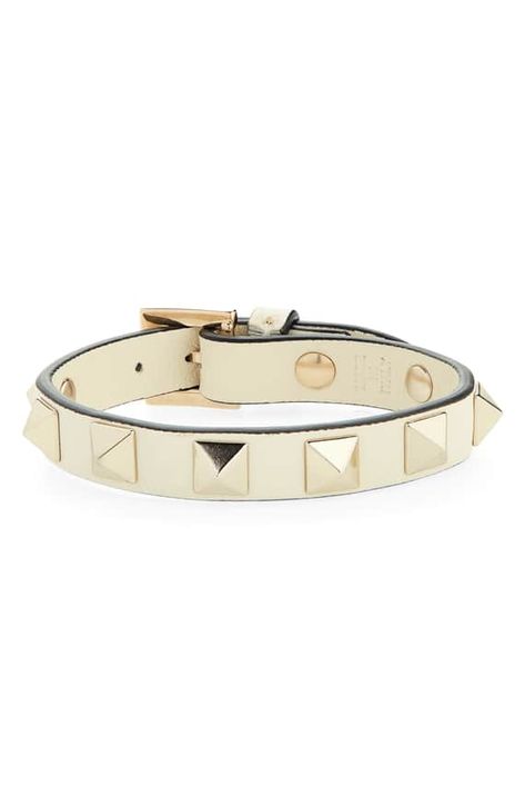 Product Image 0 Valentino Rock Stud Bracelet, Valentino Bracelet, Spring Clothing, Valentino Rockstud, Leather Cuffs Bracelet, The Circle, Studded Leather, Cartier Love Bracelet, Italian Charm Bracelet