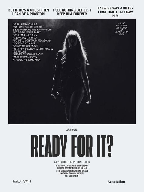 Ready For It Lyrics, Reputation Taylor Swift Lyrics, Ready For It Taylor Swift, Weird Wallpapers, Reputation Taylor Swift, Blondie Girl, Song Posters, The Heist, Soft Grunge Aesthetic