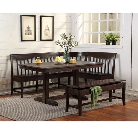 ECI Furniture Gettysburg Corner Nook Dining Set Corner Nook Dining Set, Corner Dining Nook, Nook Dining, Nook Bench, Breakfast Nook Table, Breakfast Nook Dining Set, Corner Nook, Nook Dining Set, Nook Table