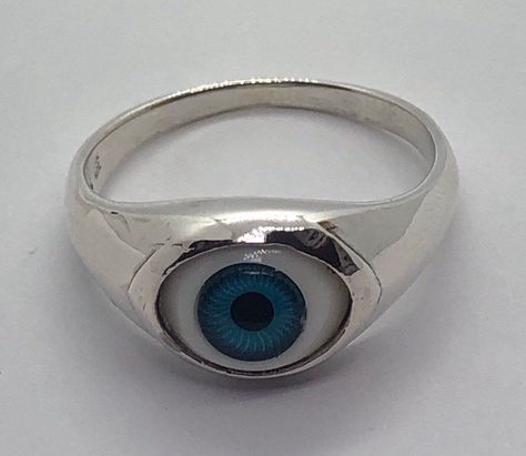 Excited to share this item from my #etsy shop: Evil Eye Ring, Silver Blue Eye Ring Size 10 Blue Eye Ring, Eye Ring Silver, Evil Eye Ring Silver, Evil Eye Ring, Blue Eye, Eye Ring, Size 10 Rings, Rye, Silver Blue