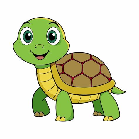 Vector adorable turtle cartoon clipart v... | Premium Vector #Freepik #vector #fun #nature #green #flat Turtles Illustration, Turtle Graphic, Turtle Clipart, Turtle Vector, Turtle Cartoon, Turtle Illustration, Cute Turtle Cartoon, Cartoon Turtle, Green Turtle