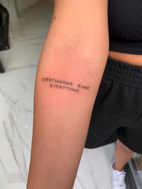 Indecisive Tattoo Ideas, Small Hiding Tattoos, Little Tattoos Aesthetic, Tattoos For Overthinkers, Artsy Tattoo Ideas, Overthinking Tattoos, Loveyourself Tattoo, Why Not Tattoo, Tattoos 2023