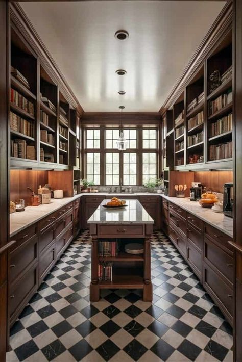 21 Kitchen Pantry Design Tips to Inspire Your Dream Space Butlers Pantry And Mud Room Combo, Skullery Kitchen Pantries, Pantry With Island, Mansion Pantry, Luxe Pantry, Skullery Butler Pantry, Butchers Pantry, Luxurious Pantry, Giant Pantry