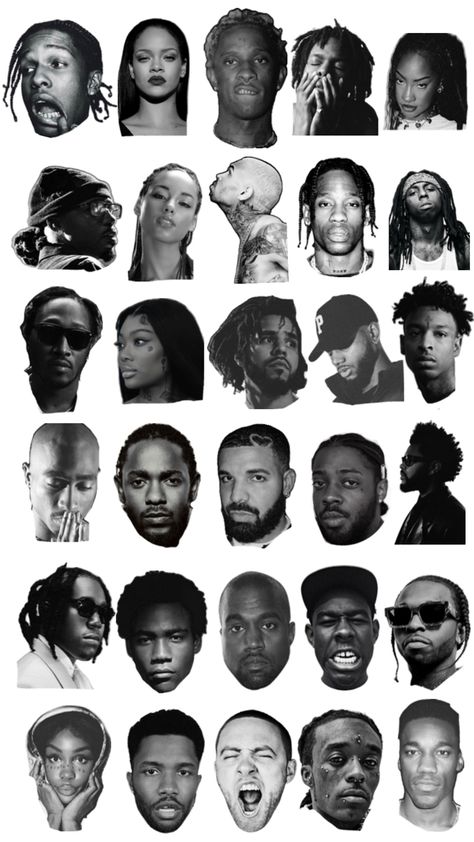 Music Collage, Rap Aesthetic, Black And White Posters, Room Posters, Black Aesthetic, Music Poster, Graphic Poster, Rappers, Music Artists