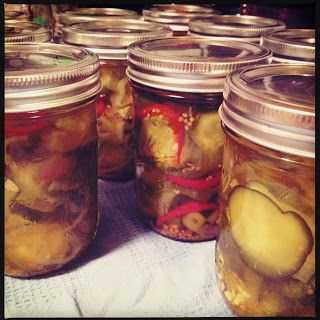 BostonRy's Kitchen: BostonRy's Sweet Hot Pickles Canning Spicy Pickles, Wickles Pickles Recipe, Sweet Hot Pickles, Spicy Pickle Recipes, Sweet Pickles Homemade, Spicy Bread, Sweet Pickles Recipe, Hot Pickles, Pickle Recipes Homemade