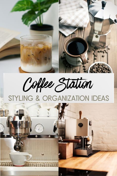 Wondering how to decorate a cozy and modern coffee bar station at home? I've been there! If you want to learn how to style an aesthetically pleasing coffee bar station and would like some tips on how to design and organize a coffee nook, this blog is for you! Nespresso Station Coffee Corner Counter Space, Coffee Bar Must Haves Products, How To Organize Coffee Syrups, Espresso Set Up On Kitchen Counter, Tea Counter Station, Black And Gold Coffee Bar Ideas, How To Style A Coffee Bar, Coffee Station Accessories, Coffee Station Set Up