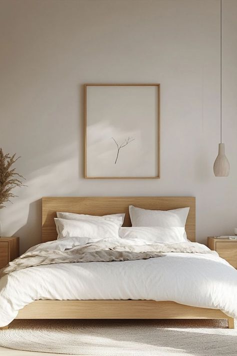 Style your bedroom with minimalist Scandinavian decor for a serene and functional retreat. #ScandiBedroom #MinimalistStyle #CalmInteriors Scandinavian Interior Design Bedroom, Minimalist Scandinavian Bedroom, Scandinavian Bedroom Design, Scandinavian Bed, Minimalistic Bedroom, Scandi Bedroom, Nordic Lifestyle, Scandinavian Design Bedroom, Bedroom Styling