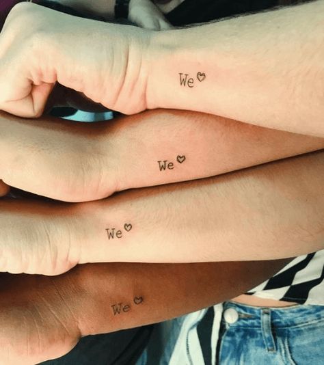 InkMatch 30 Deep Meaningful Tattoo Ideas For You And Your Best Friend - Group Friend Tattoos Matching, Tattoo For Group Of Friends, Tattoos For Friend Groups, Small Group Tattoos, Group Tattoos Family, Group Matching Tattoos, Group Tattoos Friendship, Group Tattoo Ideas, Tattoo Group