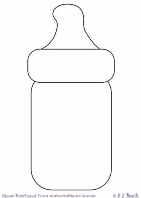 Bottle Template, Moldes Para Baby Shower, Idee Babyshower, Craft Templates, Baby Shower Crafts, Unisex Baby Shower, Baby Shower Templates, Baby Shower Invitaciones, Applique Templates