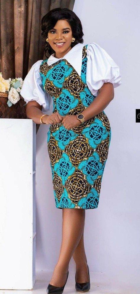 Ankara Office Dresses For Women, 2 Yards Ankara Dress Styles For Church, Coperate Gowns For Ladies, Ankara Pencil Dress, African American Clothing, Chic Attitude, Ankara Short, African Print Dress Ankara, Chic Dress Classy