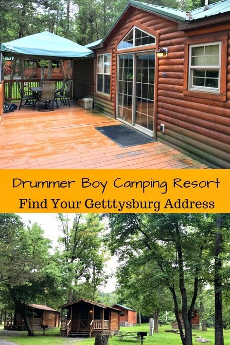 Looking for a unique way to explore Gettysburg, PA? Look no further than Drummer Boy Camping Resort. Whether you bring your own RV, or rent a deluxe cabin this is the best campground in Gettysburg. #travel #visitpa #pennsylvania #gettysburg #gettysburginspired #travelblog #familytravel #camping #campground California Beach Camping, Pennsylvania Dutch Country, Boys Camp, Gettysburg Pennsylvania, Gettysburg National Military Park, Real Haunted Houses, Gettysburg Address, Camping Resort, Best Campgrounds