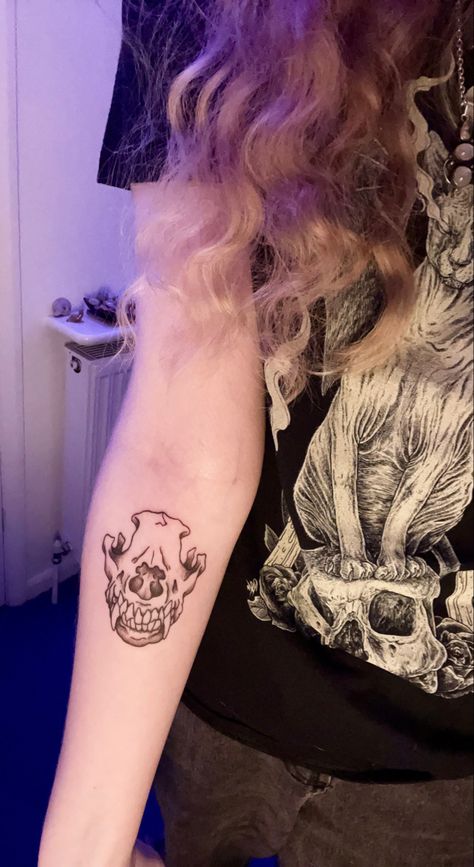 Skull Dog Tattoo, Goth Dog Tattoo, Canine Skull Tattoo, Dog Bite Tattoo, Skull Dog Drawing, Skeleton Dog Tattoo, Dog Skeleton Tattoo, Dog Teeth Tattoo, Dog Skull Tattoo