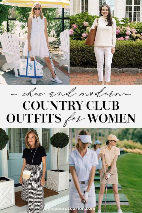 Country Club Outfits, Golf Tournament Outfit, Country Club Attire, Country Club Casual, Country Club Dress, Country Club Outfit, Country Club Aesthetic, Club Attire, Resort Casual