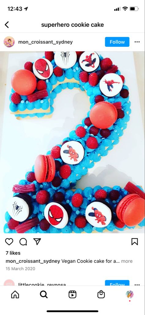 Number 2 Spiderman Cake, Spider Man Number Cake, Spiderman Number Cake, Number 2 Cake, Number 3 Cakes, Number 2 Cakes, Spiderman Birthday Cake, 5th Birthday Cake, 2 Cake