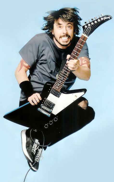 Man Jumping, Dave Grohl, Guitar