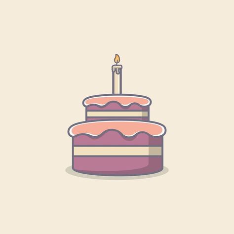 Birthday Cake Cartoon Aesthetic, Birthday Cake Reference Drawing, Birthday Cake Illustration Drawing, Cartoon Cake Drawing, Cake Drawing Aesthetic, Birthday Cake Cartoon, Birthday Cake Drawing, Birthday Cake Clip Art, Art Birthday Cake