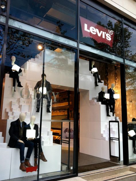 Levis Levis Store, Levis Shop, Store Window Display, Colorful Rangoli, Colorful Rangoli Designs, Design Editorial, Store Window, Shop Front Design, Shop Front