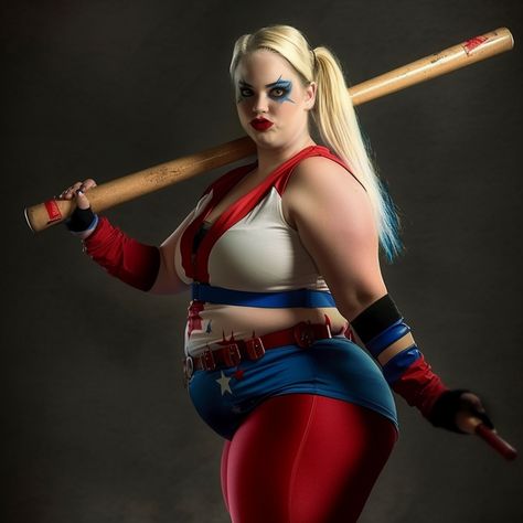 We Used AI To Create Overweight, Plus-Sized Version Of Superheroes Plus Size Marvel Halloween Costumes, Plus Size Harley Quinn Costume, Plus Size Cosplay For Women, Cosplay Plus Size Ideas, Plus Size Avengers, Black Plus Size Cosplay, Wonder Woman Plus Size, Plus Size Harley Quinn, Comic Con Cosplay Plus Size