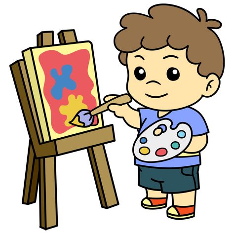 Paint Cartoon, Child Clipart, Painting Clipart, Child Painting, Cartoon Painting, Cartoons Png, Kids Clipart, Paint Background, Kids Activity