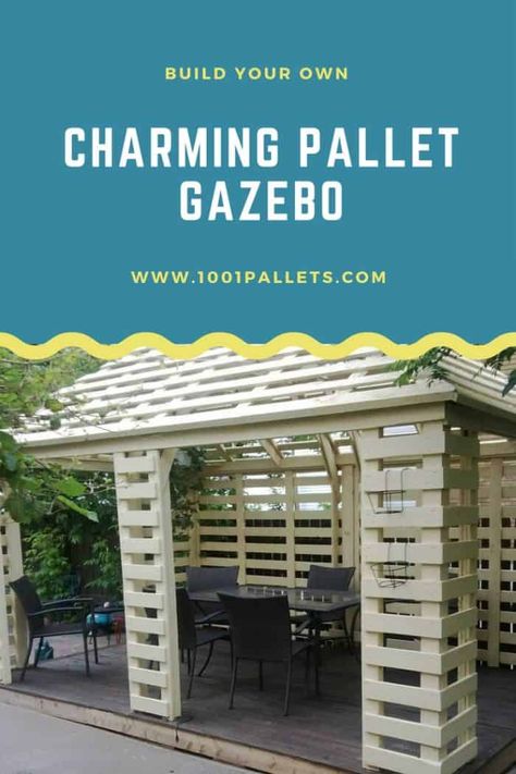 Pallet Pavilion, Pallet Gazebo, Wood Hobbies, Pallet Kids, Outdoor Pallet Projects, Repurpose Pallets, Euro Pallets, Gazebo Ideas, Pallet Shed