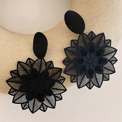 Gothic Accessories Jewellery, Black Drop Earrings, Punk Earrings, Korean Earrings, Asymmetrical Earrings, Lace Earrings, Gothic Accessories, Punk Jewelry, Vintage Punk