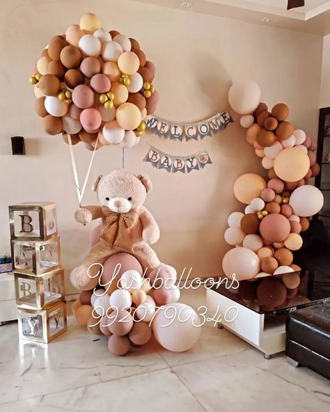 Baby Welcoming Ideas, Welcome Baby Decoration Ideas At Home With Balloons, Baby Coming Home Decorations, Ballon Decoration Ideas At Home Easy, Baby Homecoming Decorations, Welcome Balloon Decoration, Newborn Welcome Home Decoration, Baby Boy Welcome Decoration At Home, Welcome Home Baby Ideas