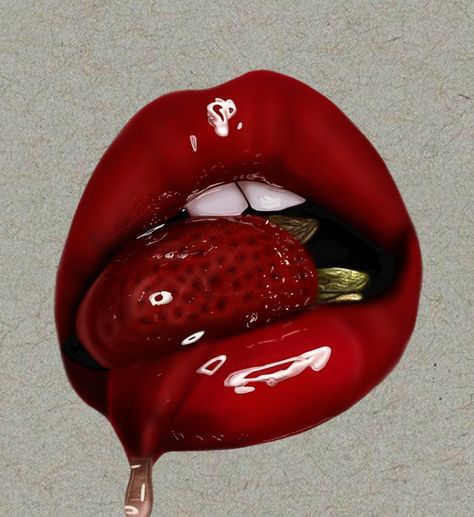 Glossy Lip Drawing, Lips Photography Idea, Mouth Eating Drawing, Glossy Lips Drawing, Lips Drawings, Aesthetic Lips, Lip Artwork, 30 Day Art Challenge, Colored Pencil Art Projects