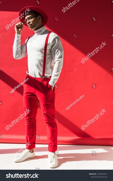 Red Suspenders Outfit Men, Suspenders Outfit Men, Tomboy Formal Outfits, Red Pants Men, Suspenders Outfit, Hidden Games, Red Suspenders, Derby Outfits, Suspenders Men