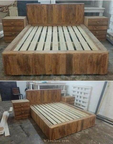 Wood Pallet Beds, Diy Pallet Bed, Pallet Beds, Pallet Patio Furniture, Pallet Patio, Pallet Projects Furniture, Pallet Bed, Pallet Project, Wooden Pallet Furniture