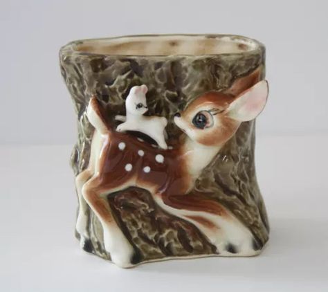 Deer Girl, Doe Eyes, Vase Ceramic, Vintage Deer, Vintage Kitsch, Vintage Planters, Oh Deer, A Deer, Spirit Animal