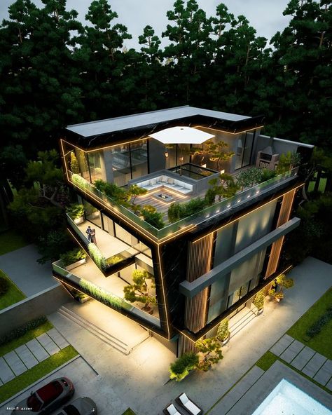 Futuristic House, Best Modern House Design, Exterior Modern, Paint Modern, House Arch Design, Modern House Facades, Architect Design House, Architecture Model House, Architecture Building Design