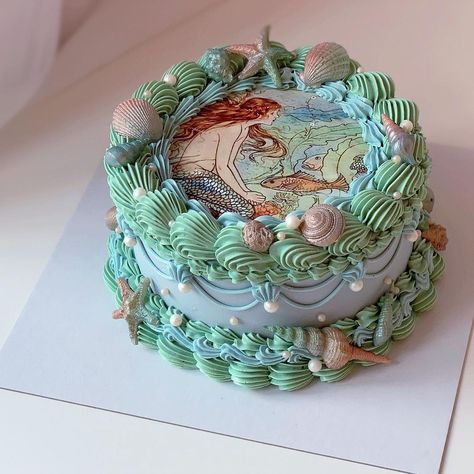 Cupcakes Decorados, Cute Baking, Pretty Dessert, Mermaid Cakes, Pretty Birthday Cakes, Cute Birthday Cakes, Just Cakes, Gorgeous Cakes, Cute Desserts