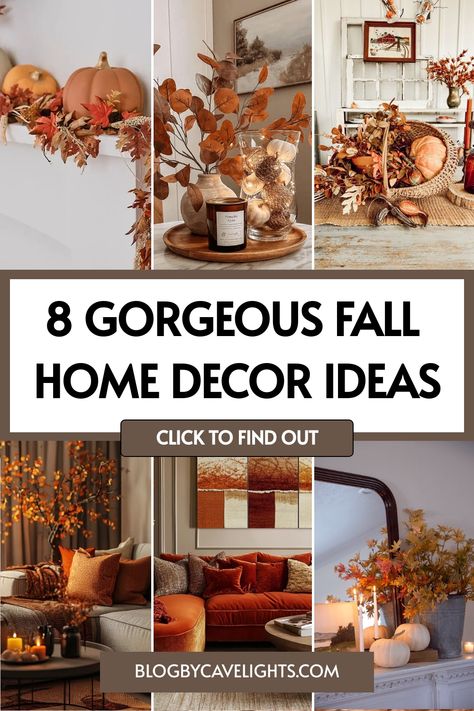 🍂 Ready to refresh your space for the season? Check out our article featuring 8 stunning autumn decor ideas that will inspire your next project! Click now for fall decor inspiration! 🍁 Mcm Fall Decor, Fall Mantels Mantles Decor, Fall Indoor Decor Ideas, Simple Fall Decor Ideas For The Home, Fall Decor 2024, Fall House Decorations, How To Decorate A Sideboard, Pinecone Centerpiece, Indoor Fall Decor