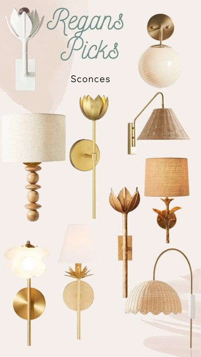 Boho Sconces Bedroom, Girly Wall Sconces, Office Sconces Wall Lamps, Sconces On Paneled Wall, Vintage Wall Sconces Hallway, Gold Mirror With Sconces, Brass Wall Sconces Living Room, Dining Room Wall Sconces Lights, Flower Sconces Wall