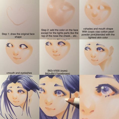 Skin tone copic tutorial Super Pale Skin, Colouring Tips, Copic Tutorials, Copic Drawings, Prismacolor Art, Drawing Manga, Coloring Techniques, Art Help, Coloring Tips