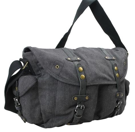 Vagarant Shoulder Large Casual C55 Grey Canvas Messenger Bag Listed By Vagarant Traveler - Tradesy Messanger Bag, Mens Satchel, Laptop Bag Men, Canvas Travel Bag, Laptop Messenger Bags, Leather Portfolio, Canvas Messenger Bag, Messenger Bag Men, Leather Messenger Bag