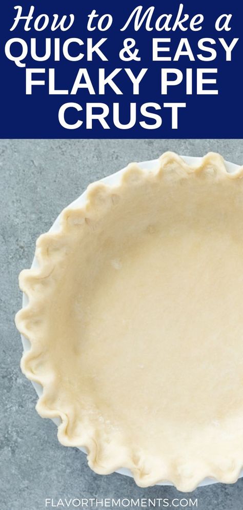 Learn how to make a quick and easy flaky pie crust in your food processor with 3 simple ingredients and about 15 minutes of prep. Homemade pie crust has never been easier! Pie Crust Recipe With Shortening, Homemade Pie Crust Easy, Quick Pie Crust, Easy Flaky Pie Crust, Lobster Biscuits, Best Pie Crust Recipe, Apple Pie Crust, Homemade Pie Recipes, Flaky Pie Crust Recipe