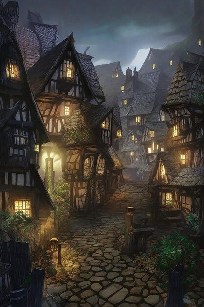 Page 15 | Fantasy Town Images - Free Download on Freepik Fantasy Town Aesthetic, Fantasy Port Town Aesthetic, Fantasy Forest Town, Fantasy Fort, Dark Fantasy Village, Medieval Town Fantasy Art, Fantasy City At Night, Dark Town Fantasy Art, Fantasy Sketchbook