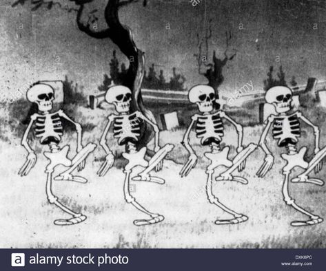 SKELETON DANCE Stock Photo The Skeleton Dance, Disney's Halloween Treat, Lynda Barry, Skeleton Dance, Old School Cartoons, School Cartoon, Walt Disney Animation Studios, Walt Disney Animation, The Skeleton