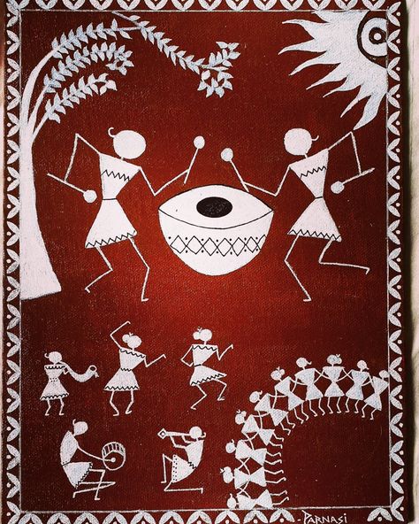 Warli Wedding Scene, Warli Painting On Fabric, Warli Paintings On Canvas, Warli Art Paintings On Wall, Warily Art, Worli Painting Designs, Easy Warli Painting, Warli Painting Ideas On Paper, Varli Painting Art