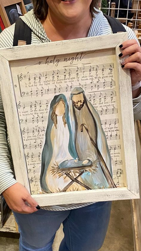 Nativity Art, Nativity Painting, Oh Holy Night, Nativity Crafts, Christmas Nativity Scene, Christmas Canvas, Holy Night, Christmas Nativity, Art Christmas