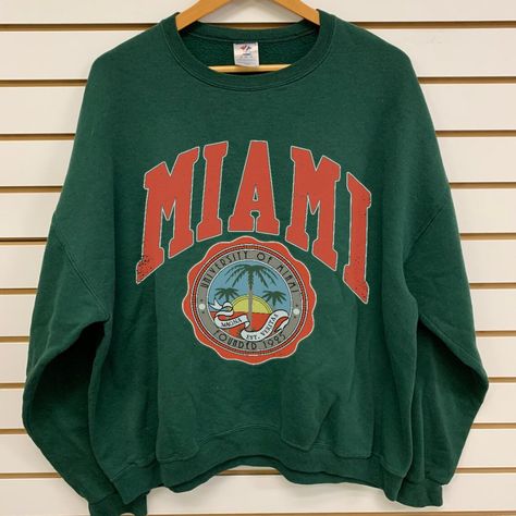 Miami Shirt, Miami Football, Merch Ideas, Football Sweatshirt, University Of Miami, College Basketball, Star Designs, Football Shirts, Christmas List