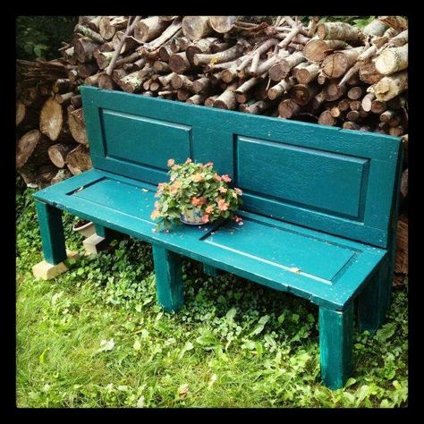 Repurpose old doors into bench!