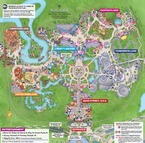 Disney World Magic Kingdom new map 2018, plus a perfect Magic Kingdom itinerary to use in your Disney World planning! #Disney #MagicKingdom #tips #familyvacation #itinerary #FastPass #planning #vacation Disney Park Maps, Magic Kingdom Map, Disney World Map, Magic Kingdom Rides, Disney World Vacation Planning, Disney World Magic Kingdom, Scary Halloween Party, Disney World Parks, Disney Magic Kingdom