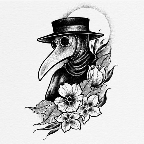 Plague Doctor Tattoo Stencil, Stipple Shading Tattoo Design, Female Plague Doctor Tattoo, Black Plague Doctor Tattoo, Plauge Doctor Drawings, Plague Doctor Tattoo Design, Blackwork Tattoo Sketch, Blackwork Tattoo Design Drawings, Plague Doctor Tattoo