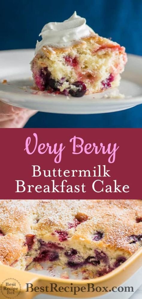 Buttermilk Breakfast Cake, Buttermilk Breakfast, Quick And Easy Breakfast Recipes, Breakfast Cake Recipes, Southern Comfort Recipes, Breakfast Casserole Bacon, Breakfast Ideas For Kids, Comfort Recipes, Blueberry Breakfast Cake