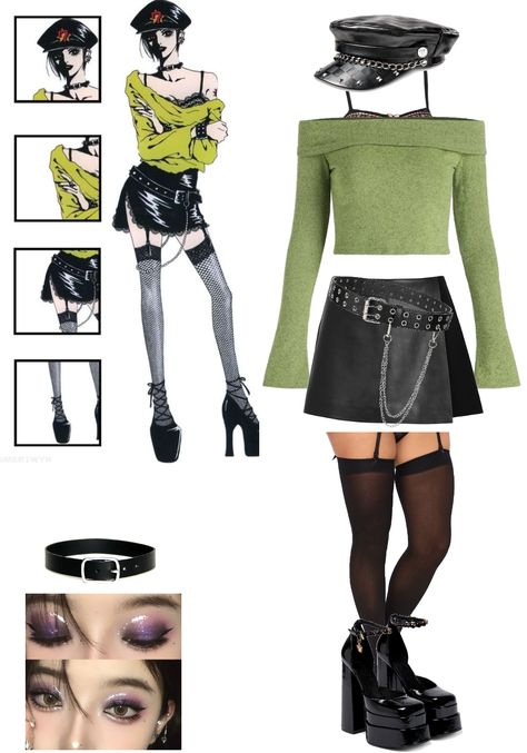 Osaki Nana outfit ideas | Nana inspired outfit Osaki Nana, Nana Osaki Aesthetic Outfits, Osaki Nana Outfit, Nana Osaki Inspired Outfits, Nana Outfits Shin, Nana Osaki Outfits Manga, Nana Outfits Inspired, Nana Osaki Outfit Inspired Fashion, Nana Osaki Outfit