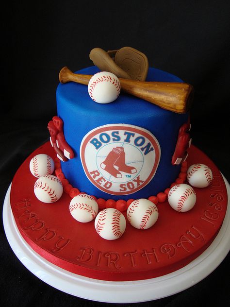 Boston Red Sox Birthday Cake but i have to try this with the Cleveland Indians of course Boston Red Sox Cake, Red Sox Party, Red Sox Cake, Baseball Birthday Cakes, Baseball Cake, Sport Cakes, Red Cake, Boston Sports, Grooms Cake